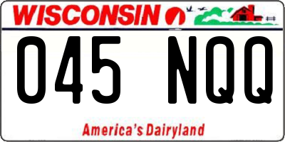 WI license plate 045NQQ
