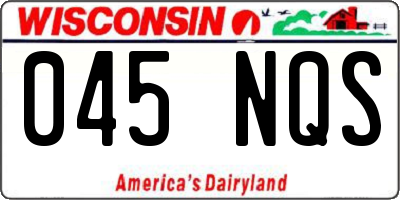 WI license plate 045NQS