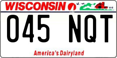 WI license plate 045NQT