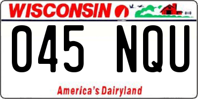 WI license plate 045NQU