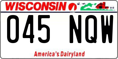 WI license plate 045NQW