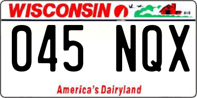 WI license plate 045NQX