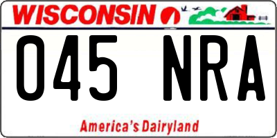 WI license plate 045NRA
