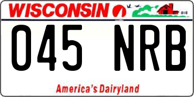 WI license plate 045NRB