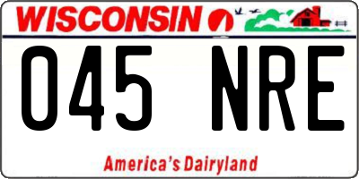 WI license plate 045NRE