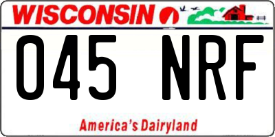 WI license plate 045NRF
