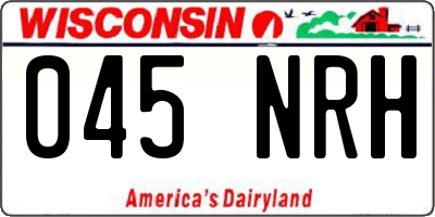 WI license plate 045NRH