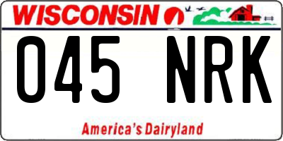 WI license plate 045NRK
