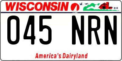 WI license plate 045NRN