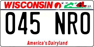 WI license plate 045NRO