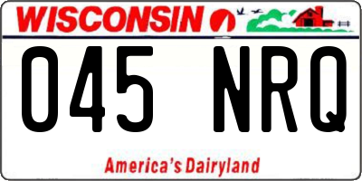 WI license plate 045NRQ
