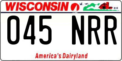 WI license plate 045NRR