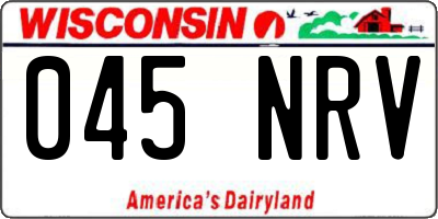 WI license plate 045NRV