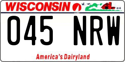 WI license plate 045NRW