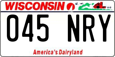 WI license plate 045NRY