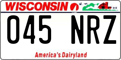 WI license plate 045NRZ