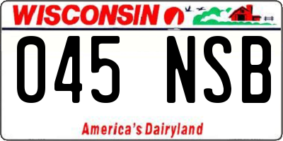 WI license plate 045NSB