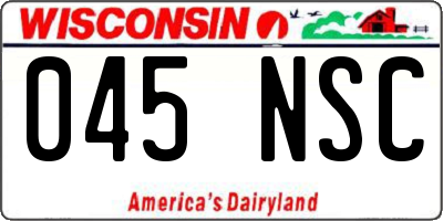 WI license plate 045NSC