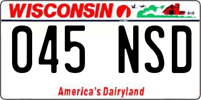 WI license plate 045NSD