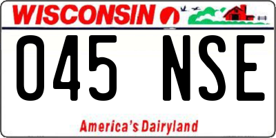 WI license plate 045NSE