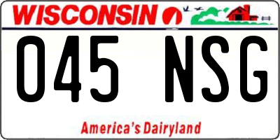 WI license plate 045NSG