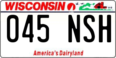 WI license plate 045NSH