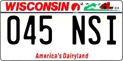 WI license plate 045NSI
