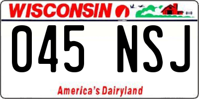WI license plate 045NSJ