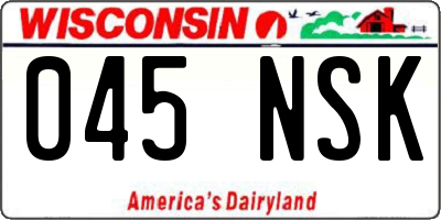 WI license plate 045NSK