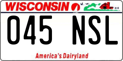WI license plate 045NSL