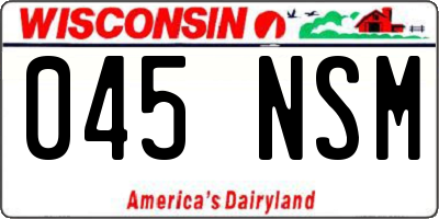 WI license plate 045NSM