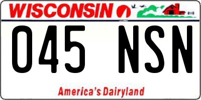 WI license plate 045NSN