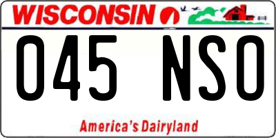 WI license plate 045NSO