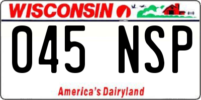 WI license plate 045NSP