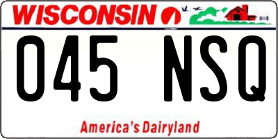 WI license plate 045NSQ