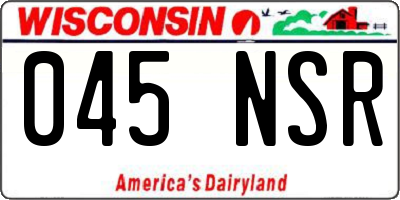 WI license plate 045NSR