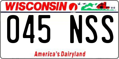 WI license plate 045NSS