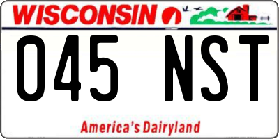 WI license plate 045NST