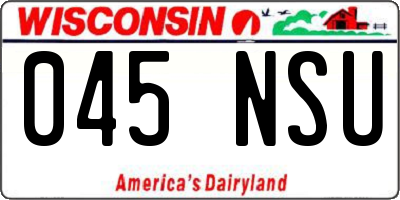 WI license plate 045NSU