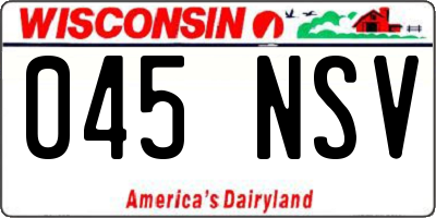 WI license plate 045NSV