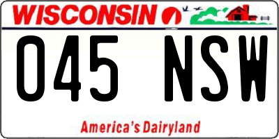WI license plate 045NSW