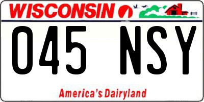 WI license plate 045NSY