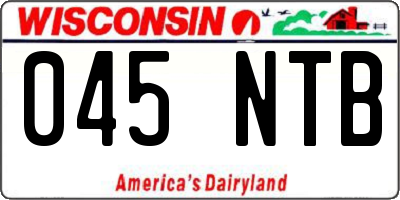 WI license plate 045NTB