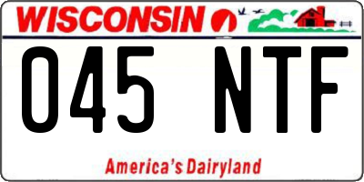 WI license plate 045NTF