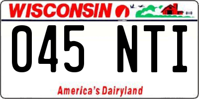 WI license plate 045NTI