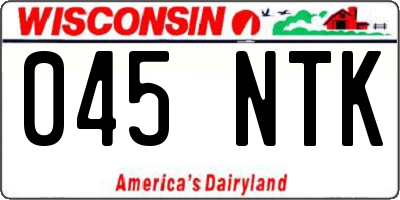 WI license plate 045NTK