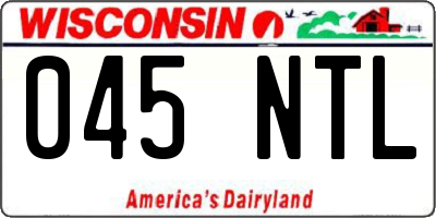 WI license plate 045NTL