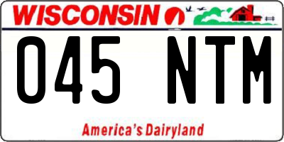 WI license plate 045NTM