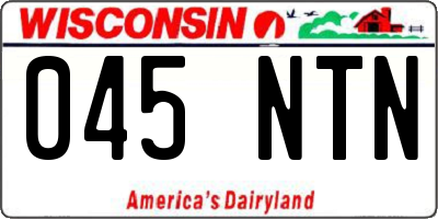 WI license plate 045NTN
