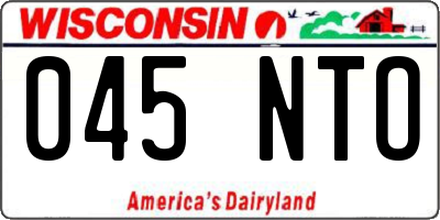 WI license plate 045NTO